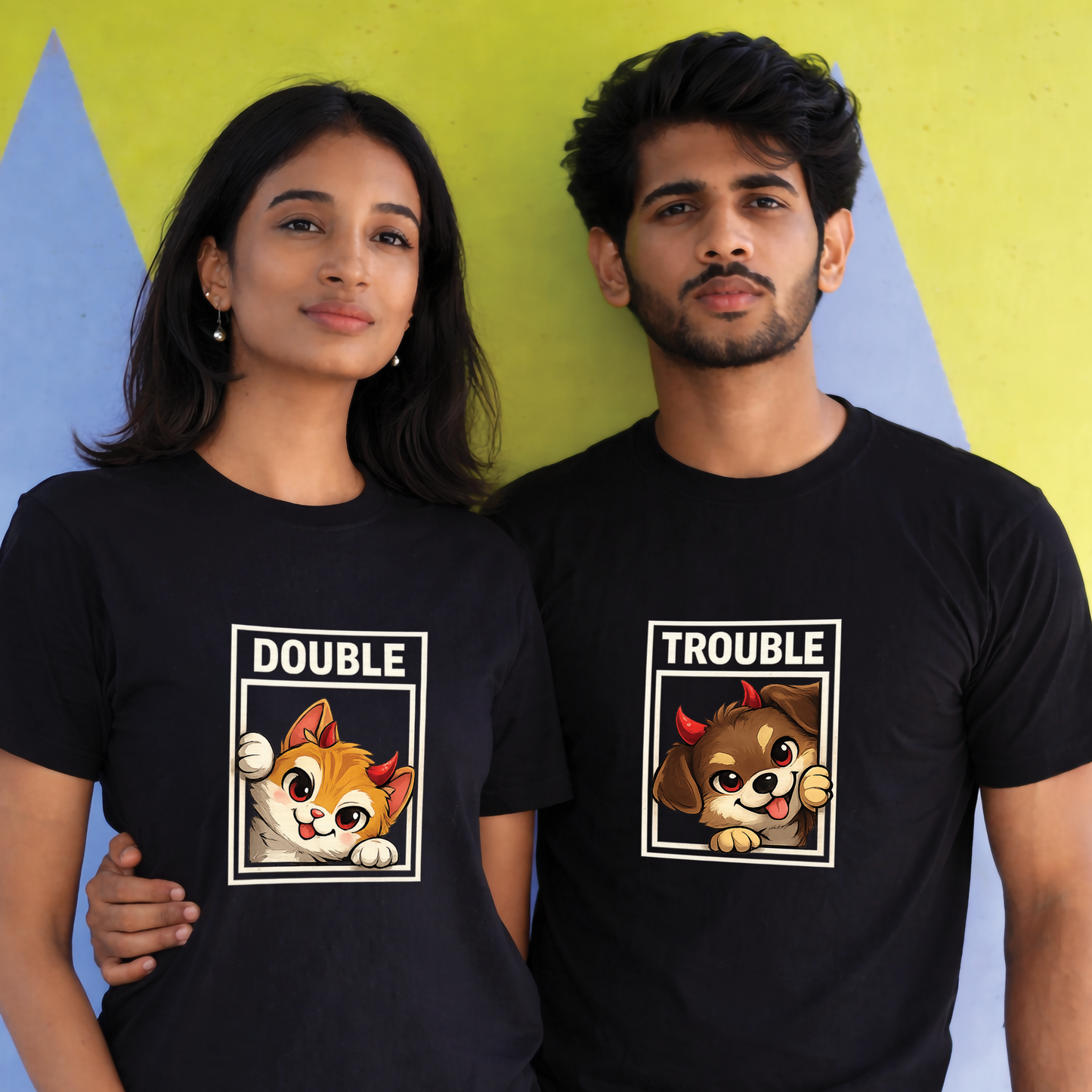 The “Double Trouble” Valentines Edition T-Shirt - 100% Bio-Washed Cotton - 180 GSM